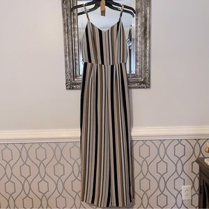 Monteau LA Striped Split Leg Jumpsuit / Size Small